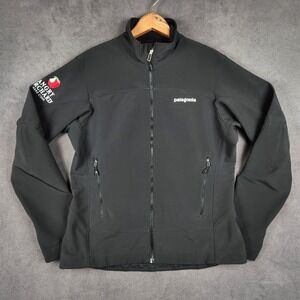 Patagonia Adze Softshell Jacket Womens Medium Black Full Zip Angry Orchard 83395